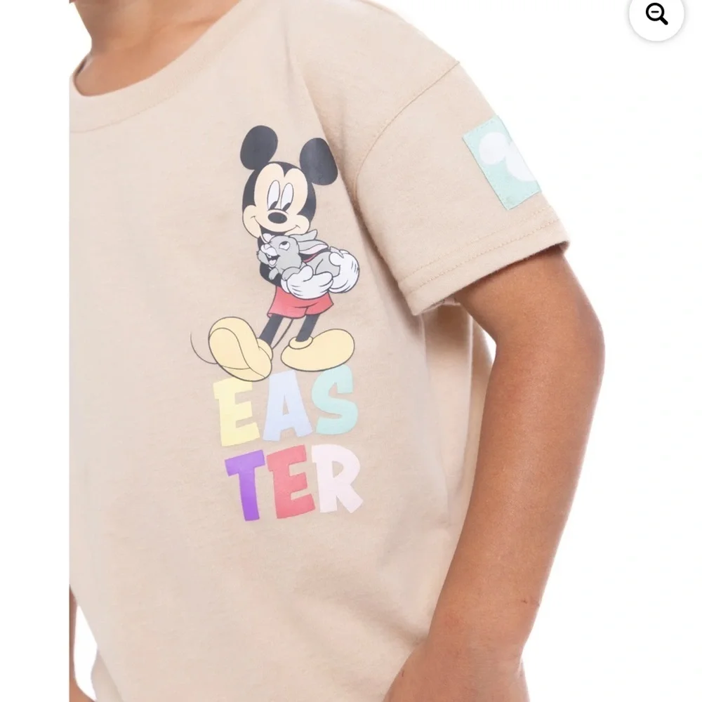 New MICKEY MOUSE KIDS TODDLERS EASTER SHIRT AND SHORT SET SUMMER Egg Minnie